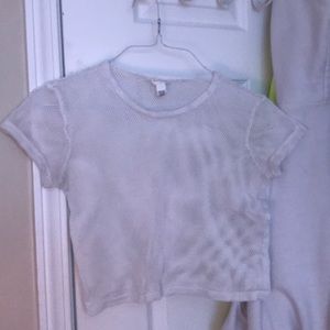 Mesh white crop top
